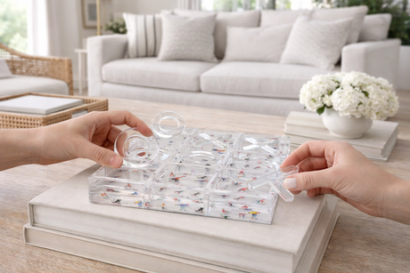 Acrylic Tic-Tac-Toe Game, Ski Design - view 03