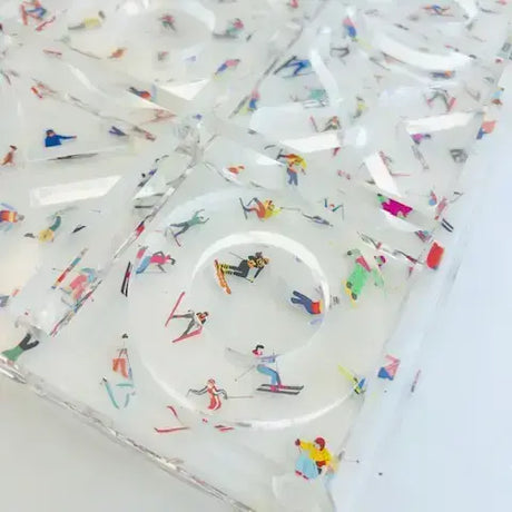 Acrylic Tic-Tac-Toe Game, Ski Design - view 05
