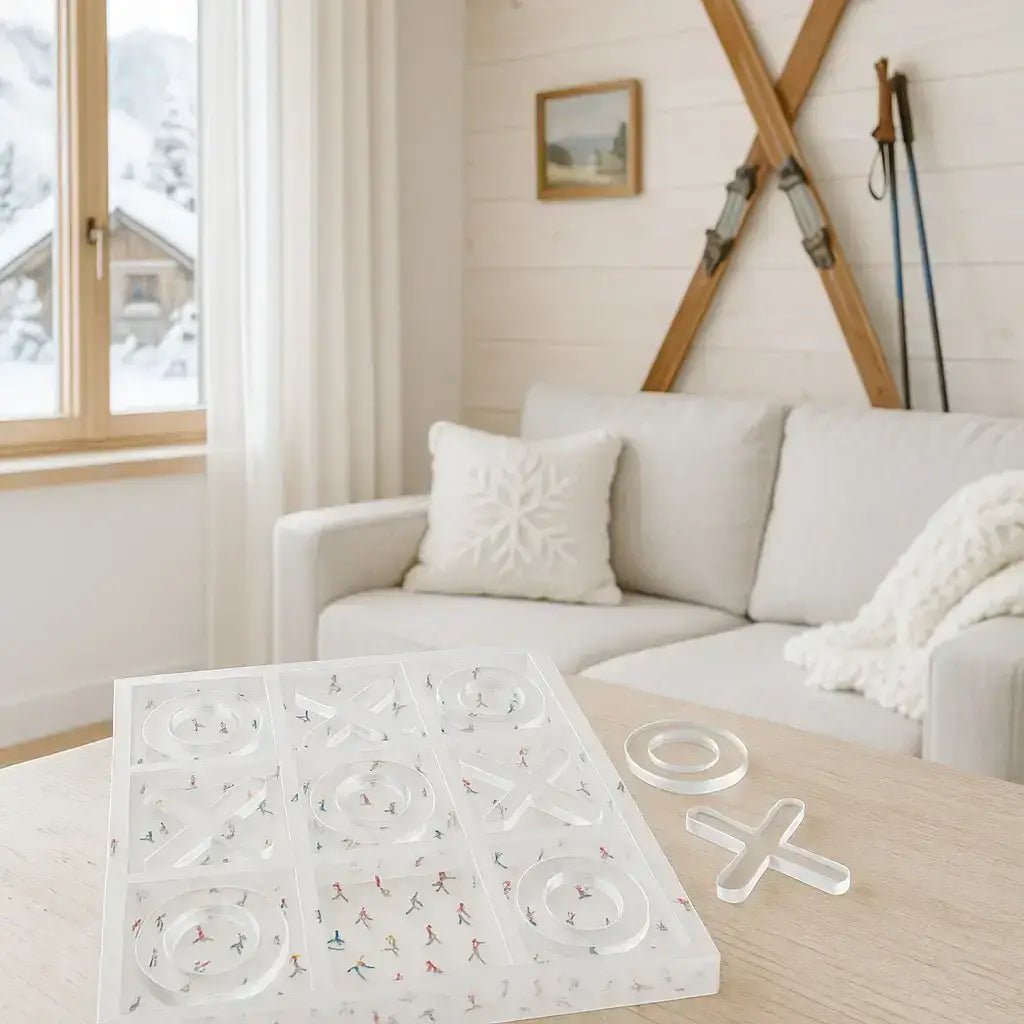 Acrylic Tic-Tac-Toe Game, Ski Design - view 06