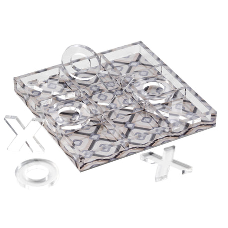 Acrylic Tic-Tac-Toe Game, Geo Design - alternate view