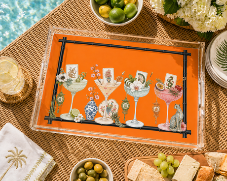 Acrylic Vanity and Bar Tray, Mahjong Martinis