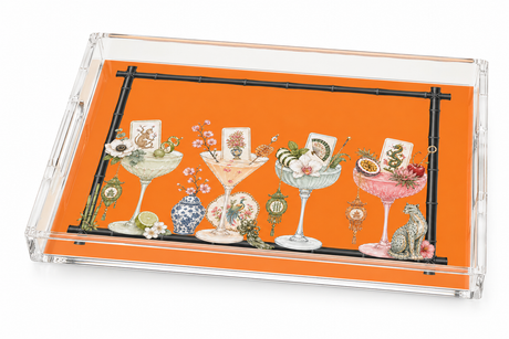 Acrylic Vanity Tray, Mahjong Tiles & Tinis - view 03