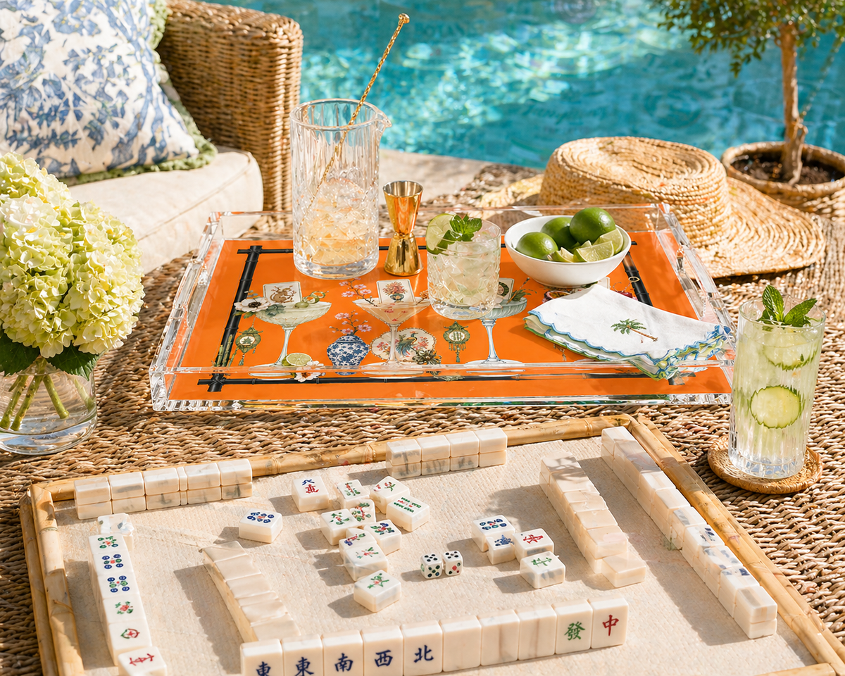 Acrylic Vanity Tray, Mahjong Tiles & Tinis - view 04