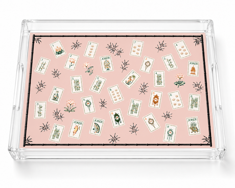Acrylic Vanity Tray, Mahjong Pink Lotus - view 03