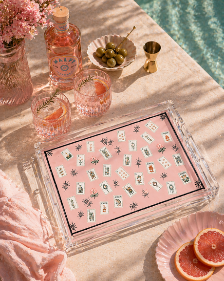 Acrylic Vanity Tray, Mahjong Pink Lotus - view 06