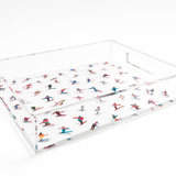 Acrylic Vanity Tray, Colorful Skiers Pattern - alternate view