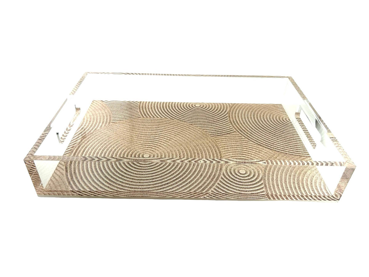 Acrylic Vanity Tray, Neutral Concentric Circle Pattern - alternate view