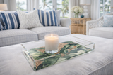 Acrylic Vanity Tray, Tropical Palm Leaf Pattern - alternate view