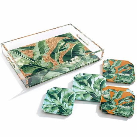 Acrylic Vanity Tray, Tropical Palms - view 08