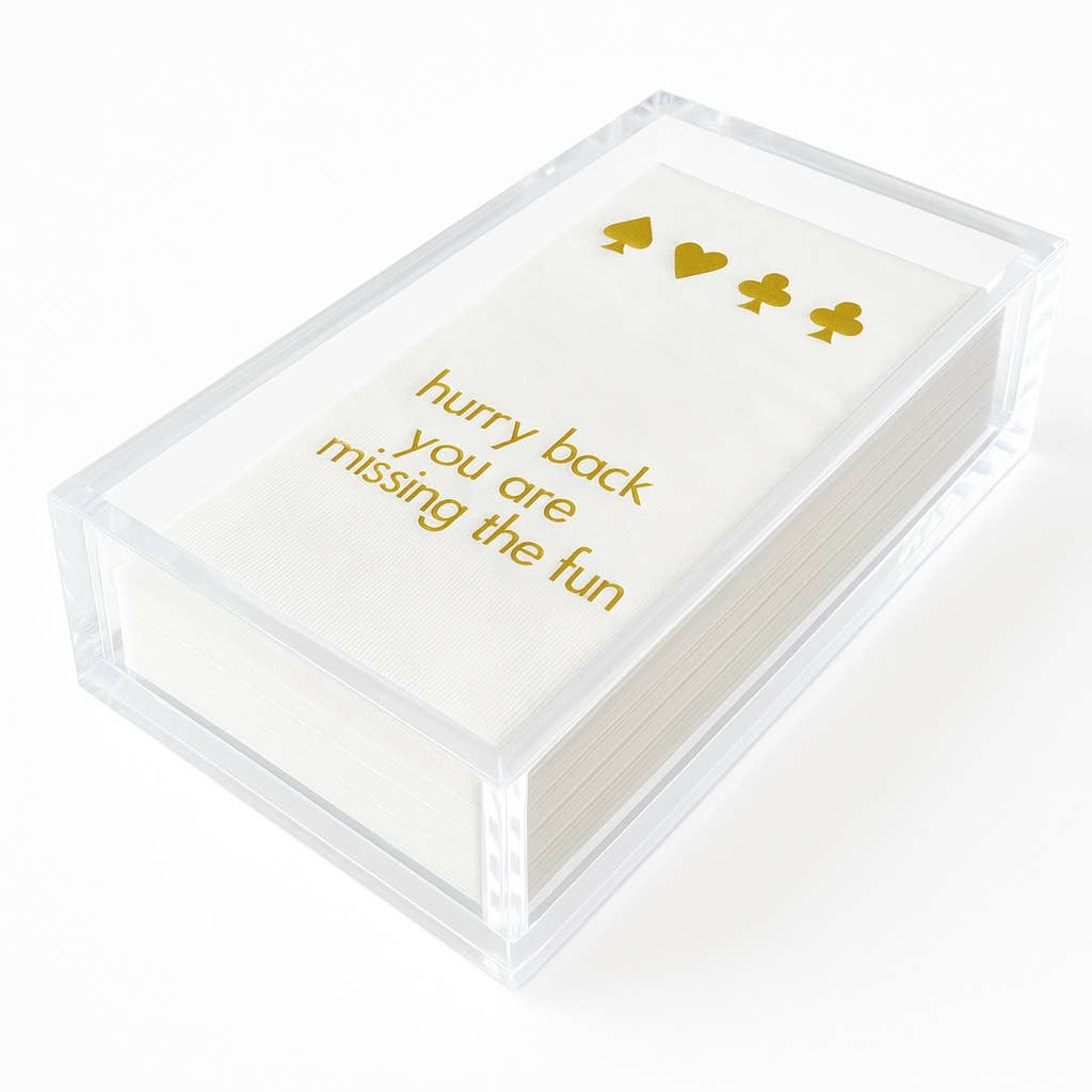 Guest Towel Napkins, Hurry Back Card Game - Image 2