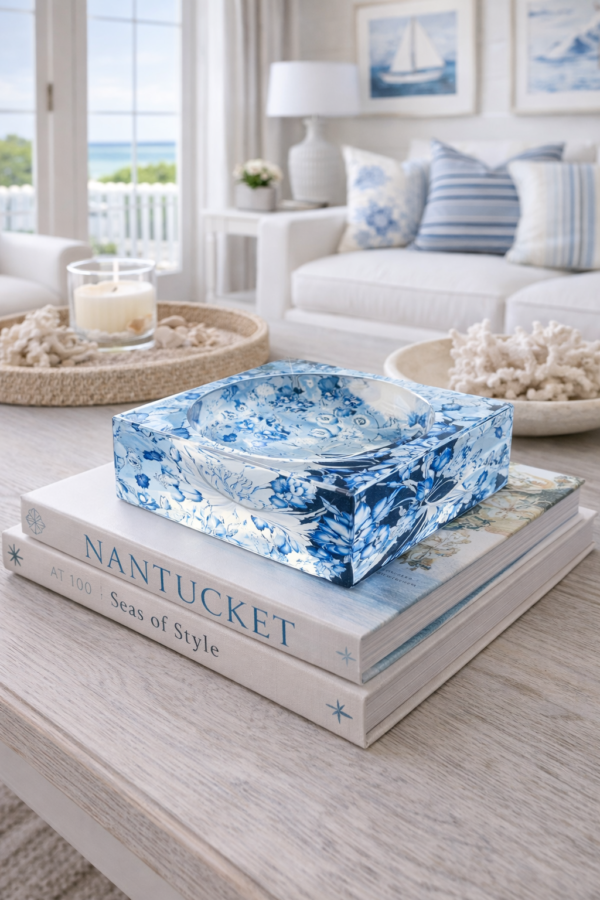 Acrylic Bowl, Aura Blue Iris