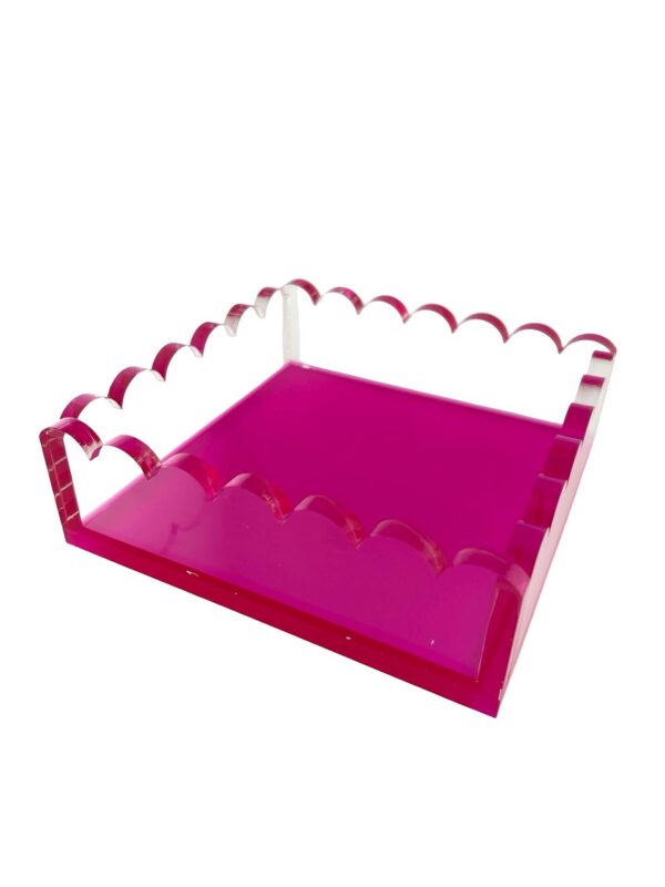 Cocktail Napkin Holder, Scalloped/Pink