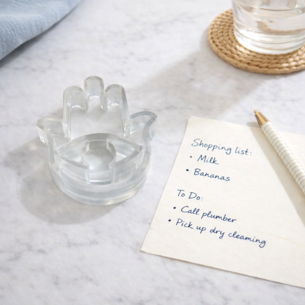 Acrylic Napkin Weight, Clear Hamsa