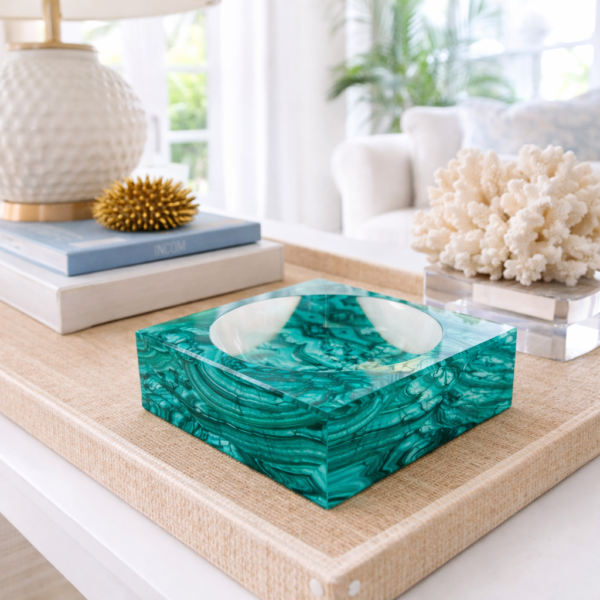 Acrylic Bowl, Aura Malachite