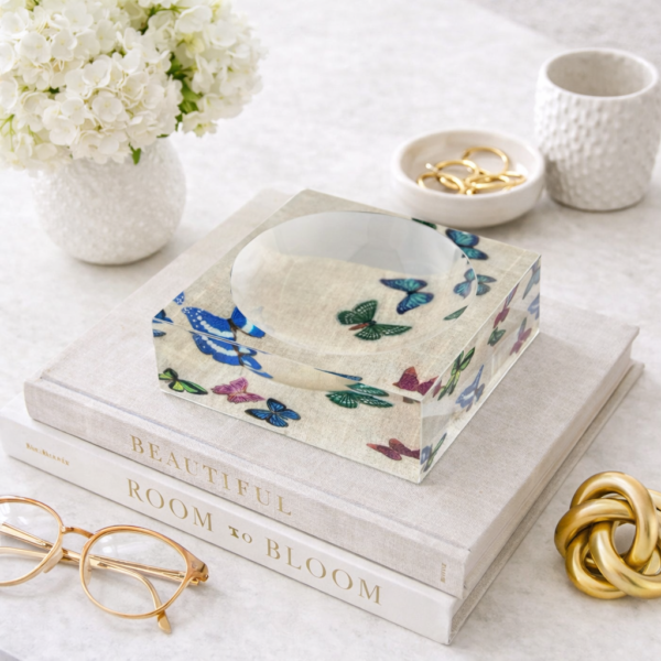 Petit Acrylic Bowl, Natural Butterfly