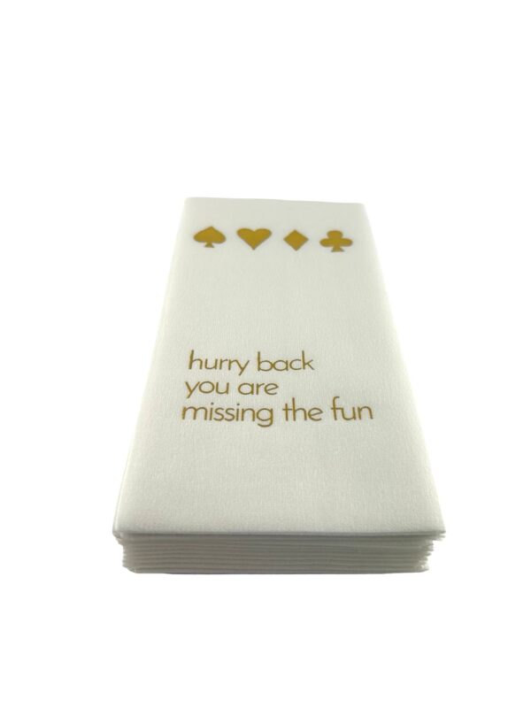 Guest Towel Napkins, Hurry Back Card Game