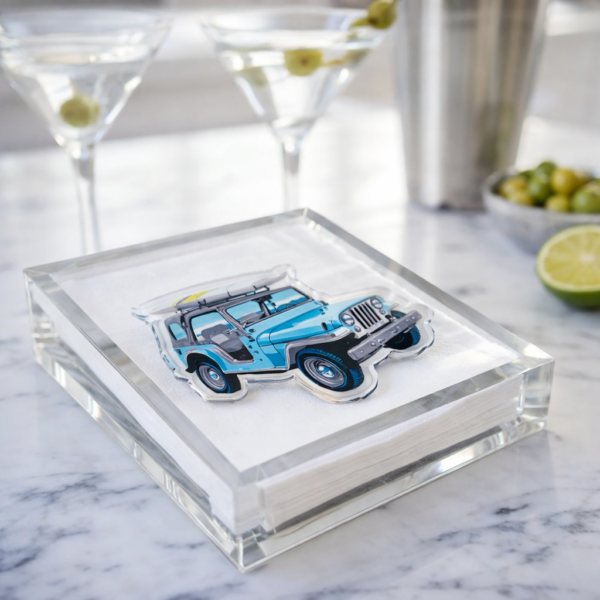 Acrylic Napkin Weight, Jeep