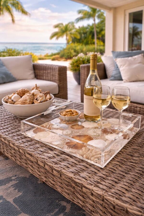 Acrylic Vanity Tray, Sand Dollar