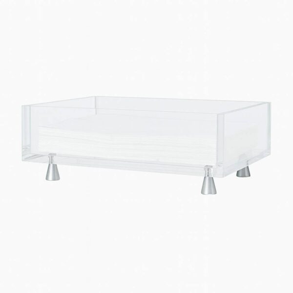 Footed Guest Towel Holder, Silver