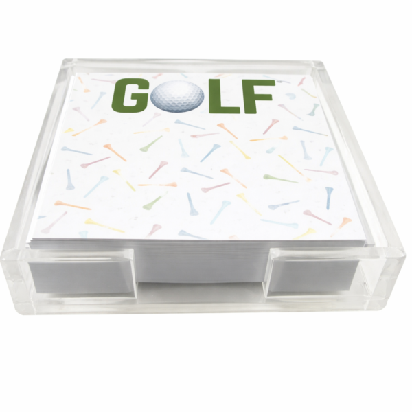 Notepad in Acrylic Holder, Golf