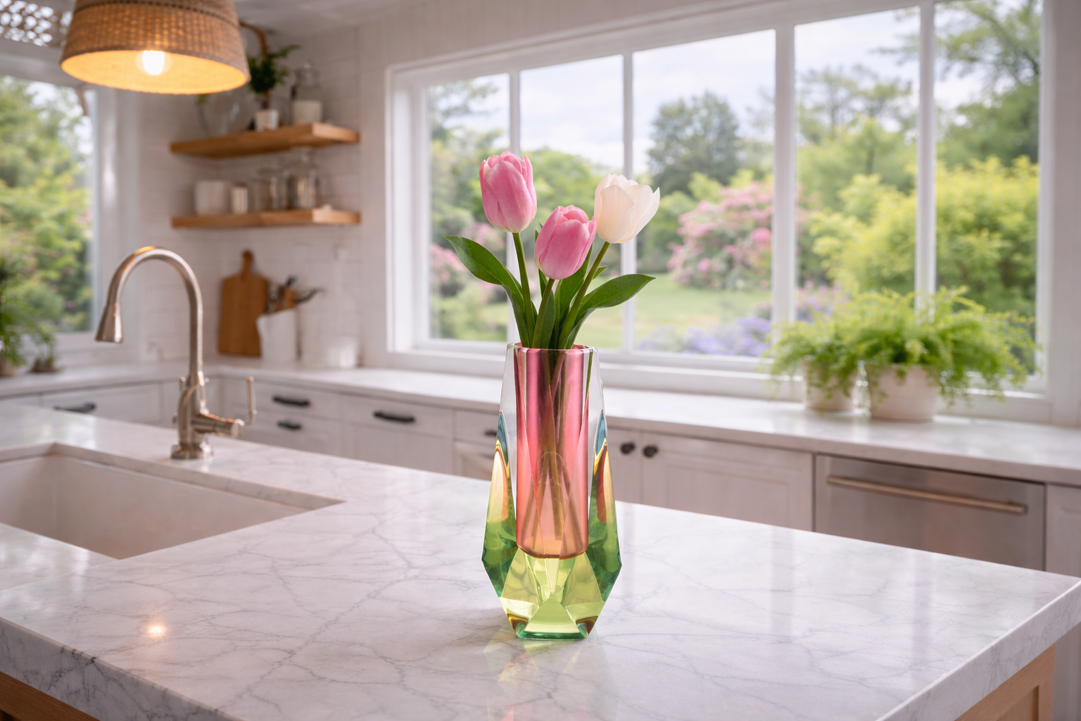 Bud Vase, Pink & Green - Image 2