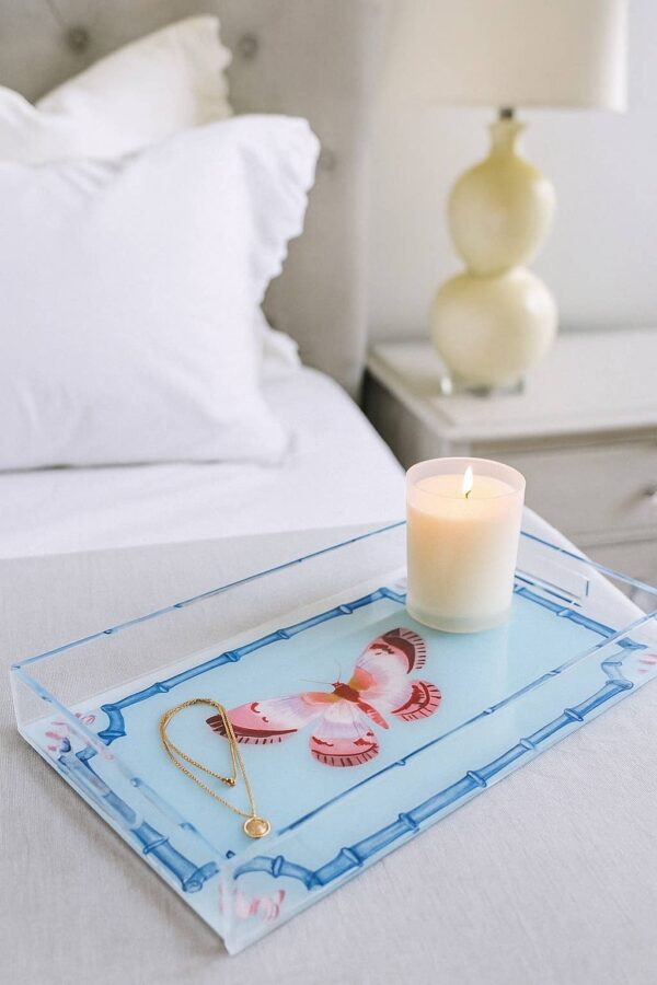 Acrylic Tray, Bamboo Butterfly