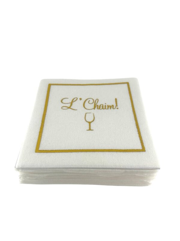 Linen-Feel Cocktail Napkins, L'Chaim