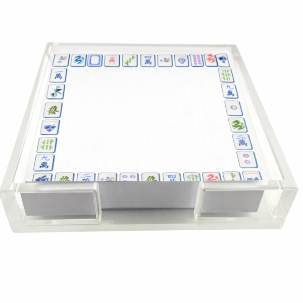Notepad in Acrylic Holder, Preppy Mahjong