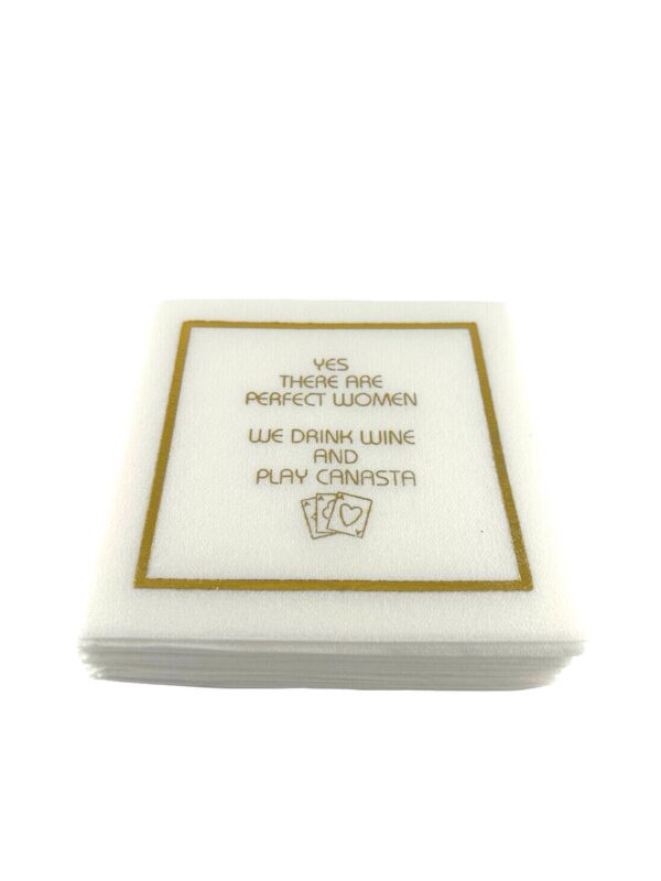 Linen-Feel Cocktail Napkins, Perfect Women Canasta