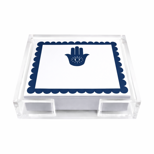Notepad in Acrylic Holder, Hamsa