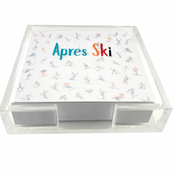 Notepad in Acrylic Holder, Apres Ski