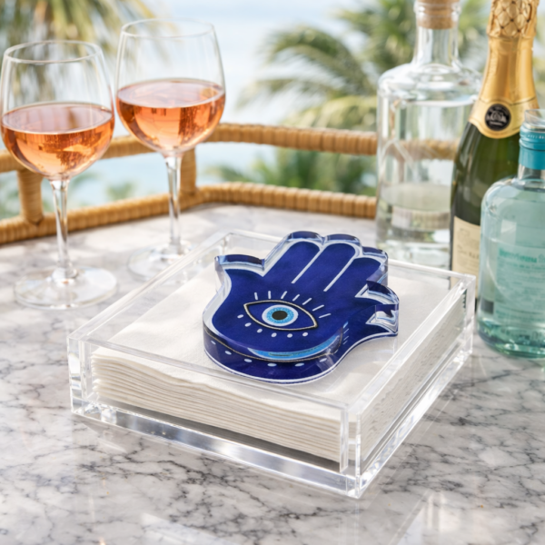 Acrylic Napkin Weight, Hamsa