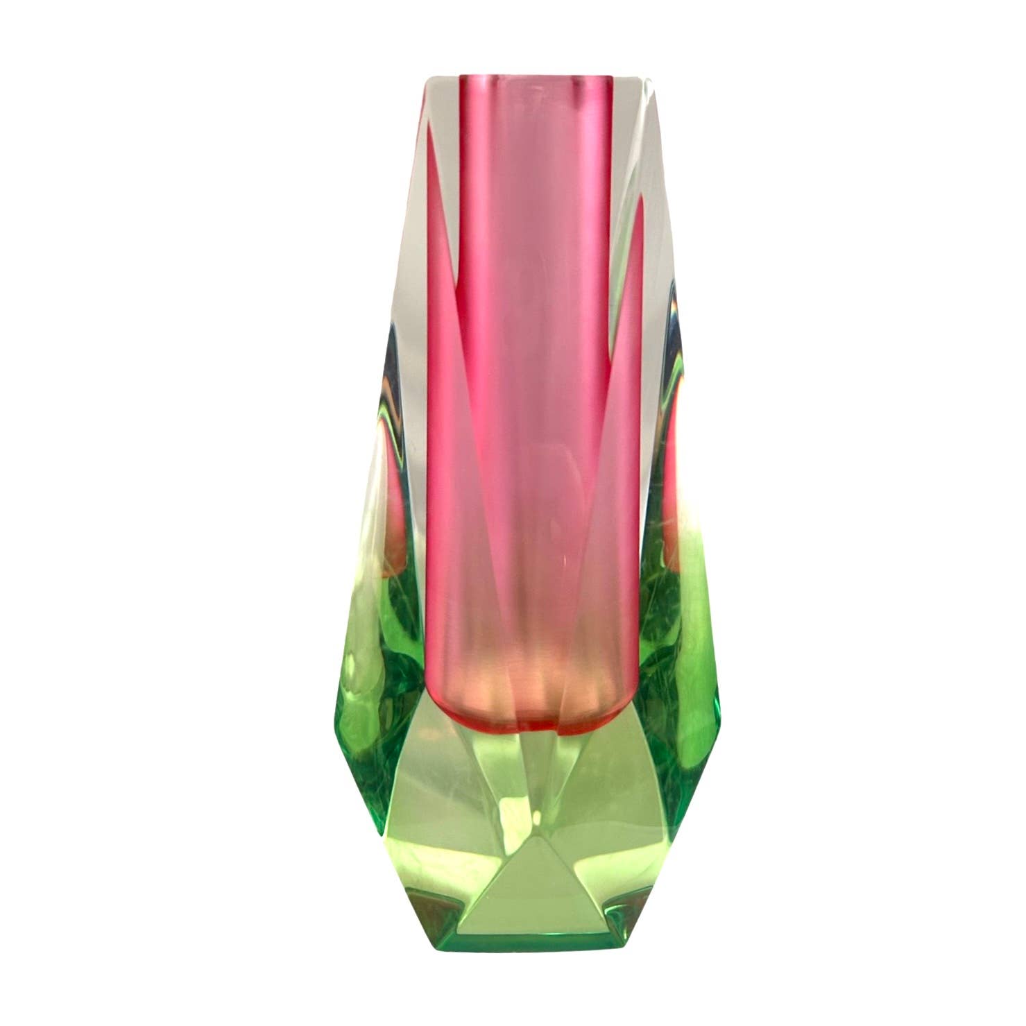 Bud Vase, Pink & Green