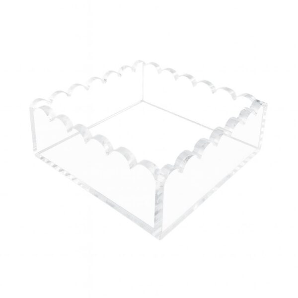 Cocktail Napkin Holder, Scalloped/Clear