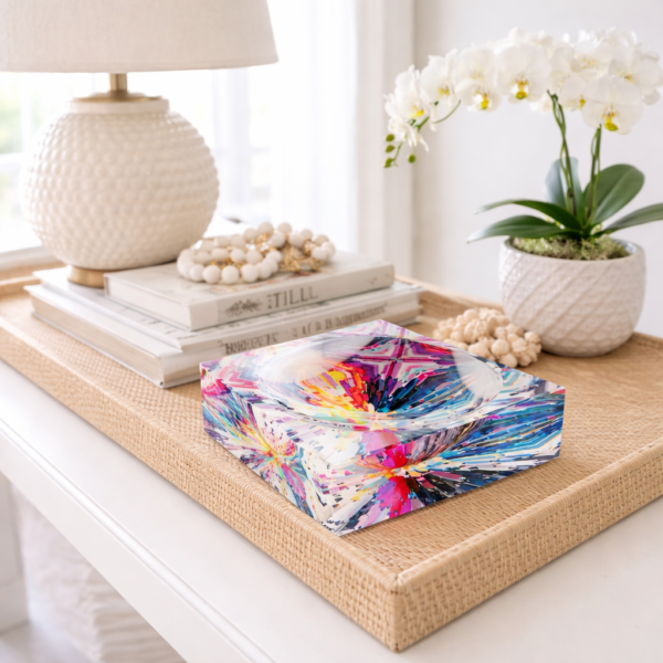 Acrylic Bowl, Aura Color Burst