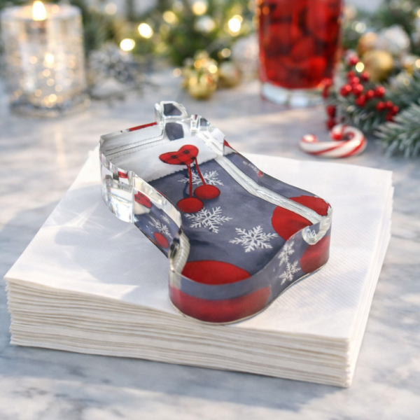 Acrylic Napkin Weight, Christmas Stocking