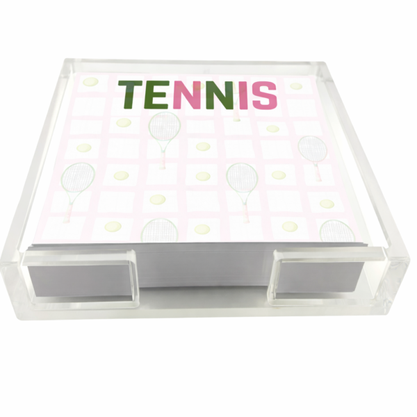 Notepad in Acrylic Holder, Tennis