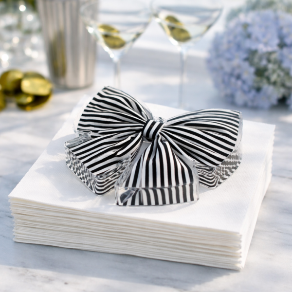 Acrylic Napkin Weight, Black Bow