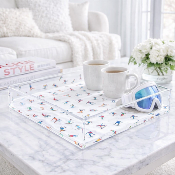 Acrylic Vanity Tray, Let's Ski