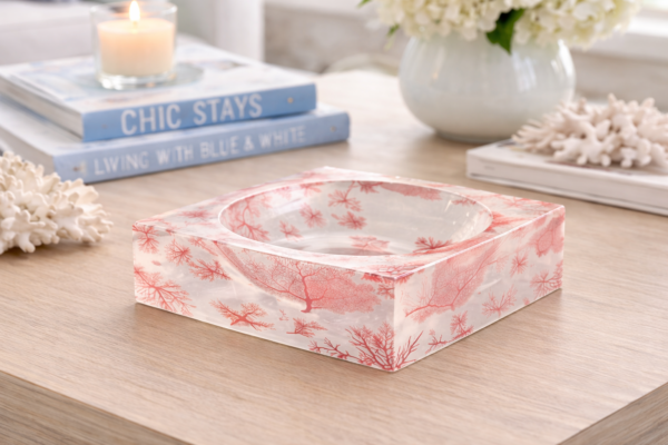Acrylic Bowl, Aura Coral
