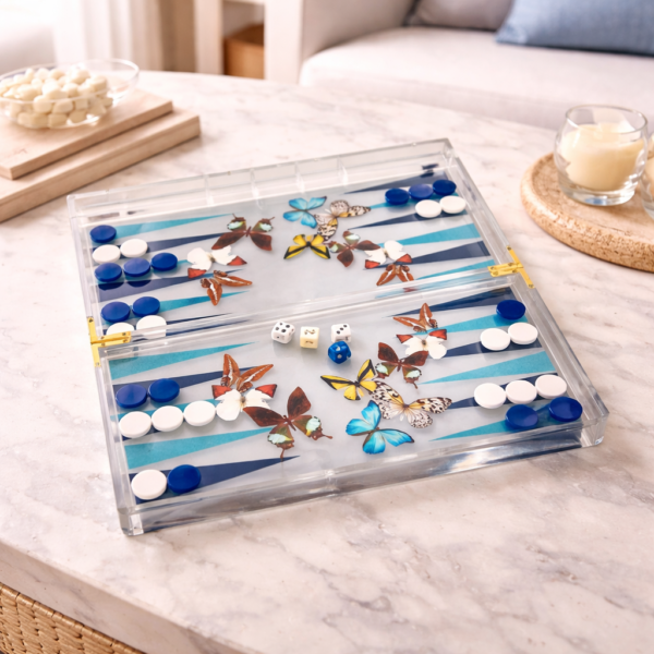 Game, Backgammon- Grey Butterfly