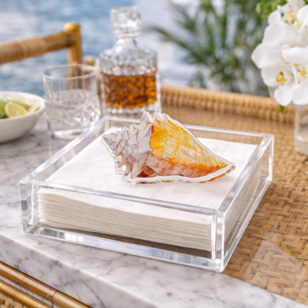 Acrylic Napkin Weight, Shell