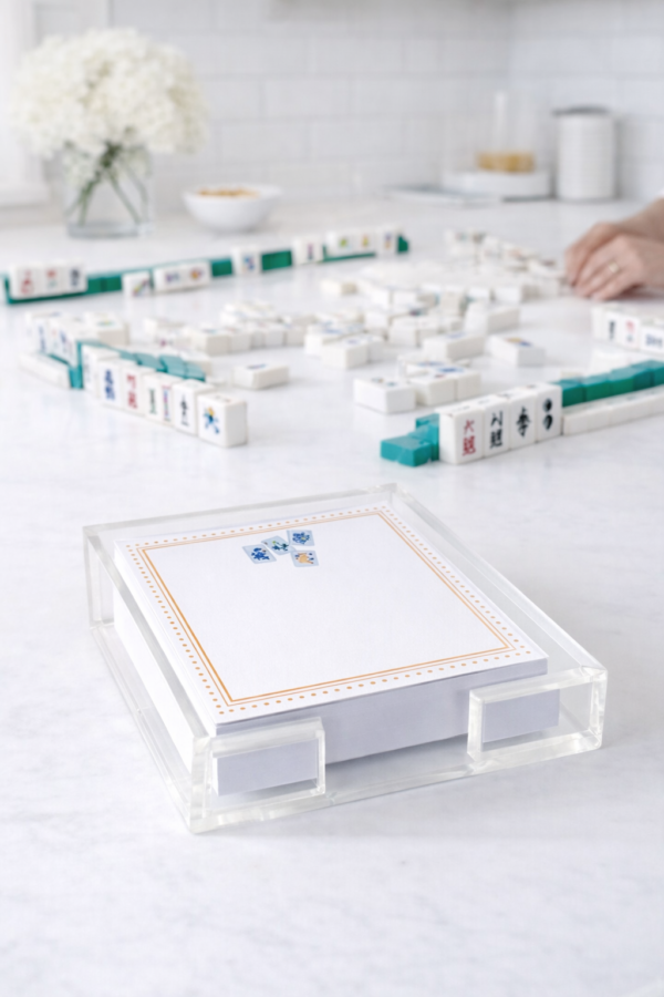 Notepad in Acrylic Holder, Mahjong 2