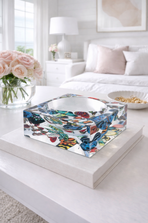 Acrylic Bowl, Aura Butterfly Heaven
