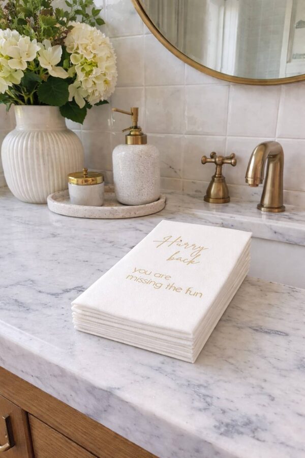 Guest Towel Napkins, Hurry Back