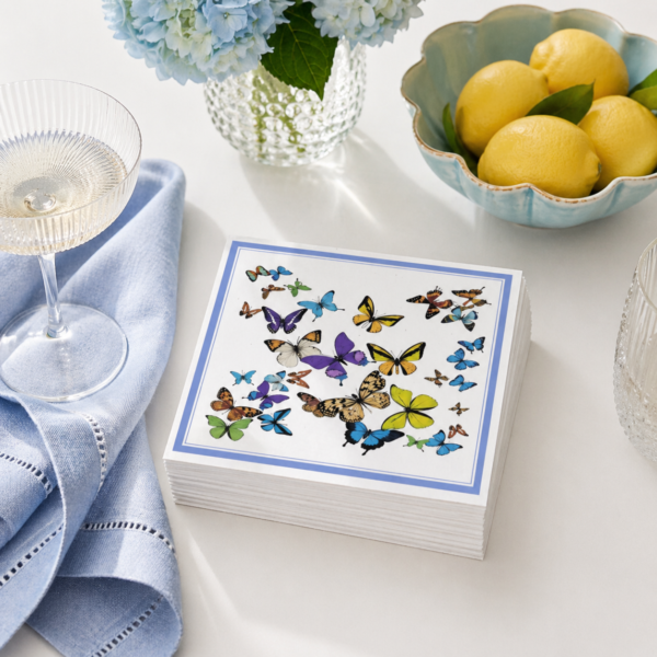 Linen-Feel Lunch Napkins, Butterfly
