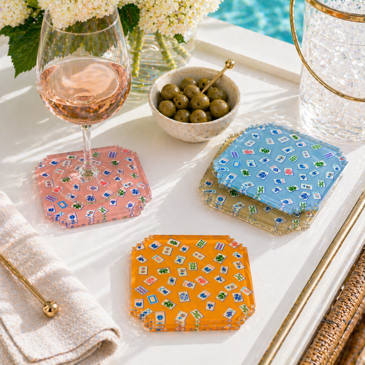 Boxed Coaster Set, Preppy Mahjong - Image 5