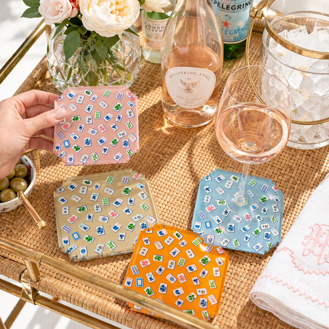 Boxed Coaster Set, Preppy Mahjong - Image 3