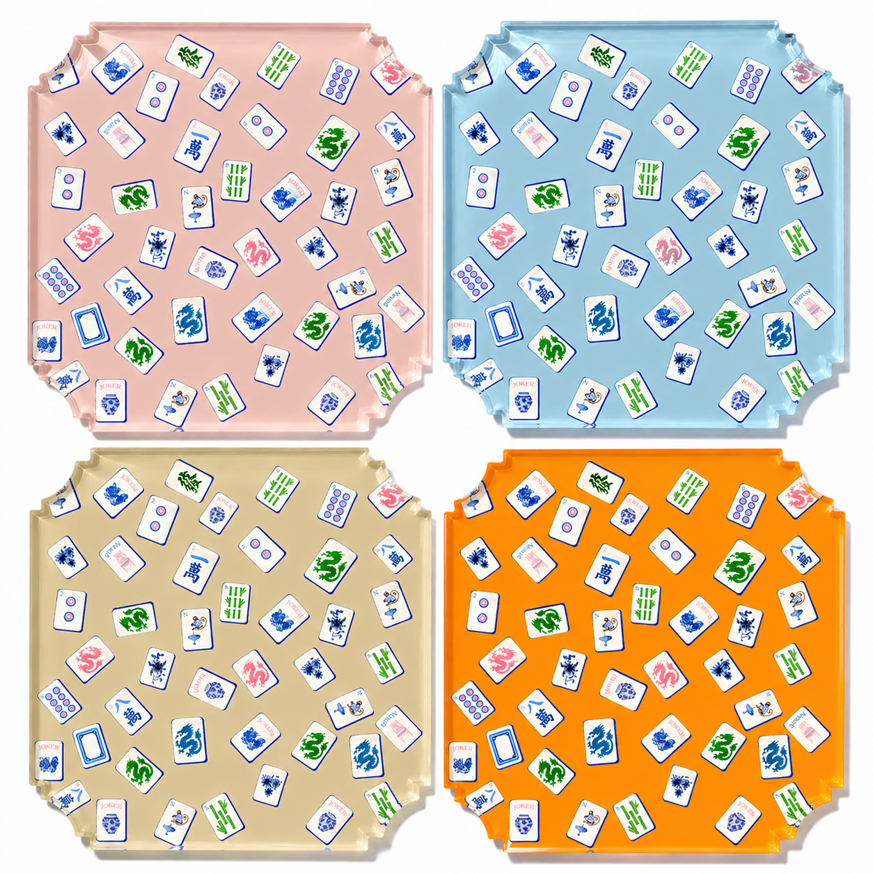 Boxed Coaster Set, Preppy Mahjong - Image 2