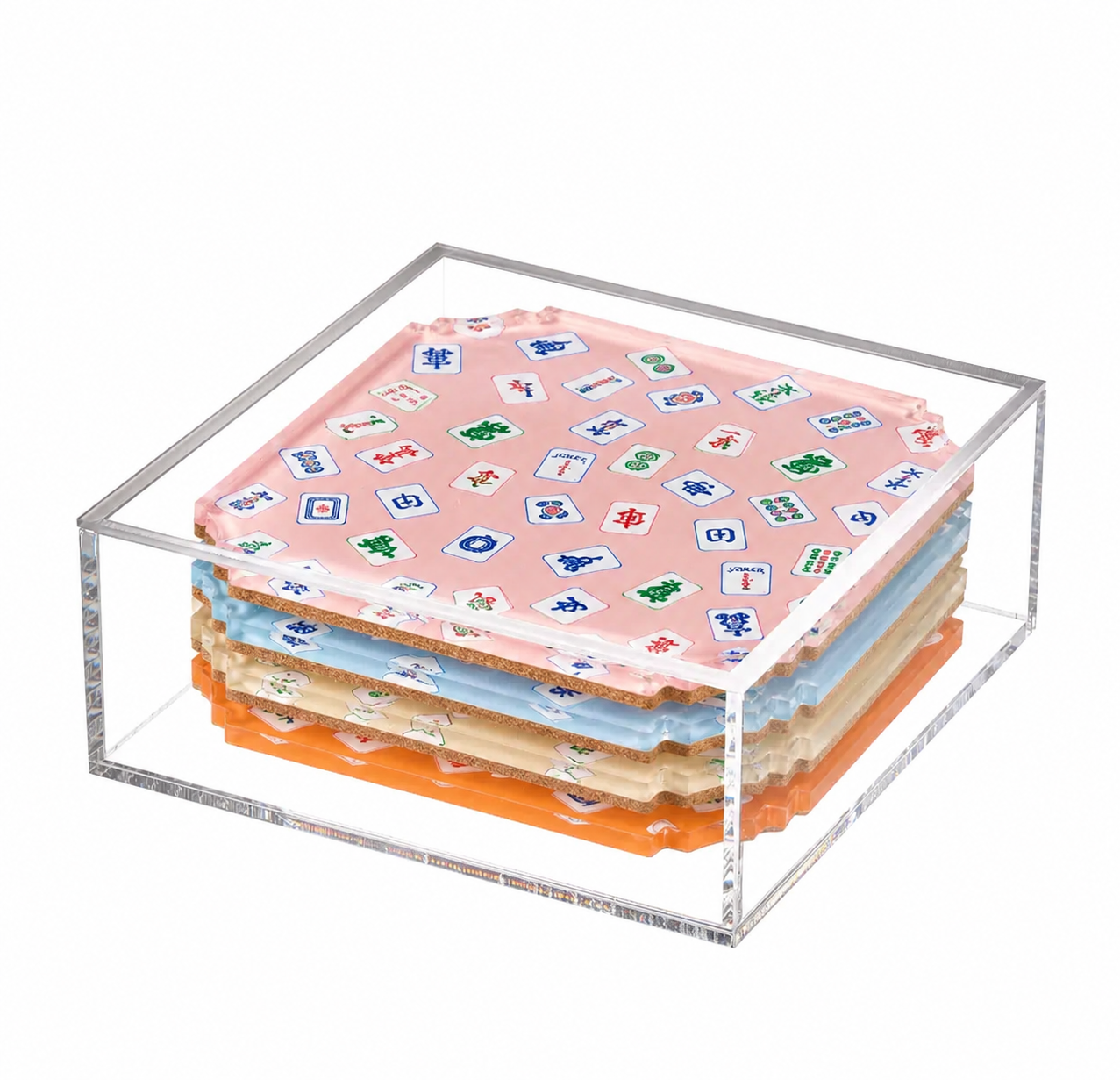 Boxed Coaster Set, Preppy Mahjong - Image 4